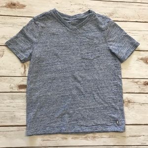 GAP Kids Blue marled V-neck T-Shirt Boys Size 6-7